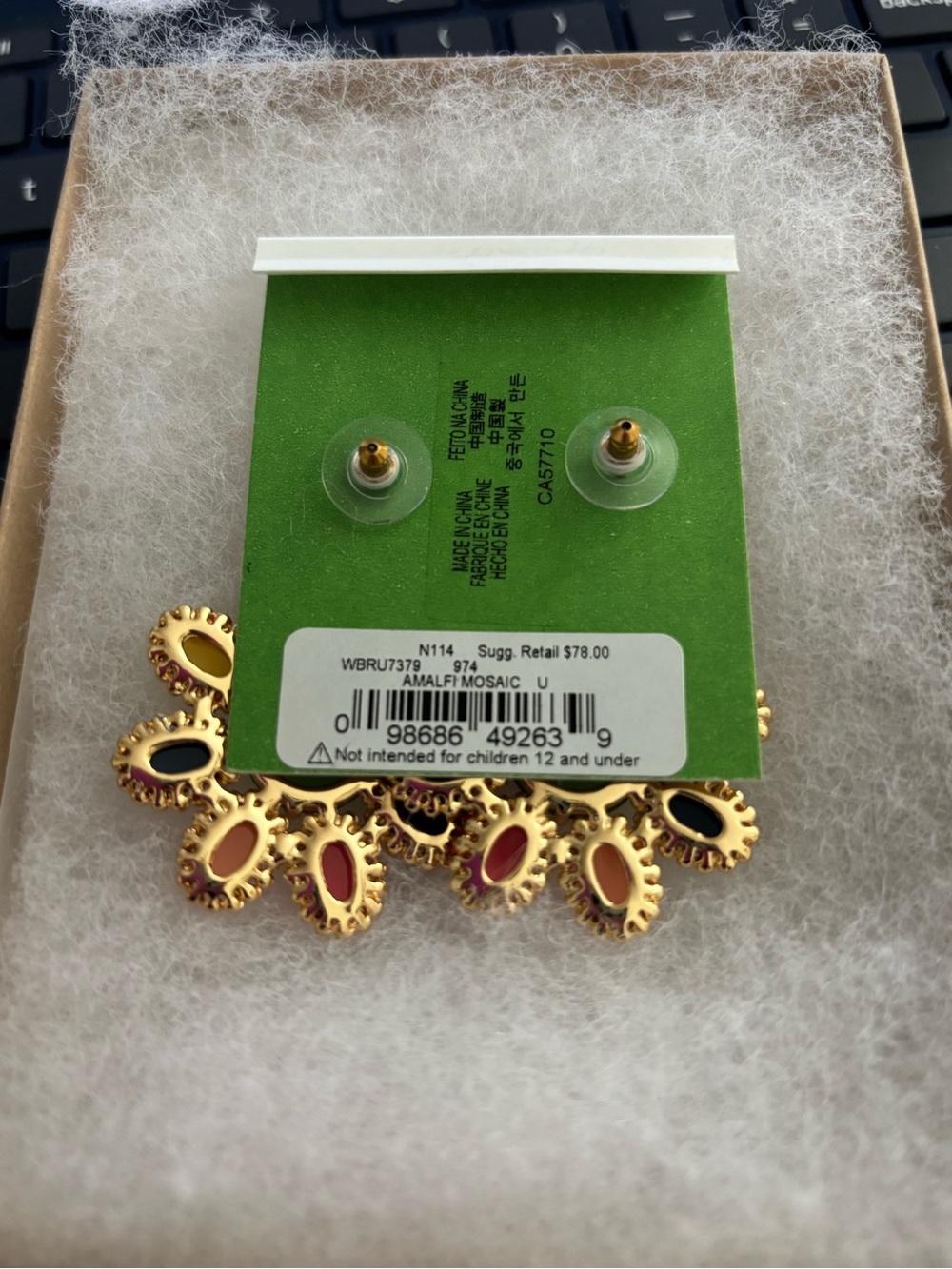 Kate Spade Amalfi Mosaic Earrings multi colors chandelier drop dangle NEW - Picture 2 of 4